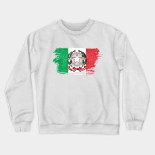 Italy flag - grunge brick stone Crewneck Sweatshirt